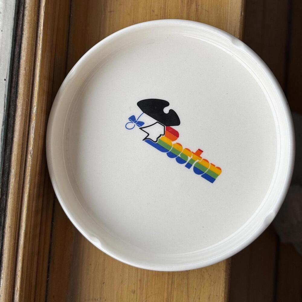 1970s Boston ashtray ceramic rainbow PRIDE tobacco smoke ashtrays 70s dish tray